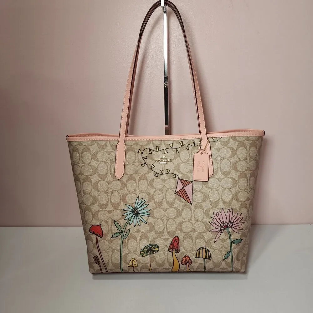 NWT Coach CU392 Coach X Observed By Us City Tote Bag In Signature Canvas